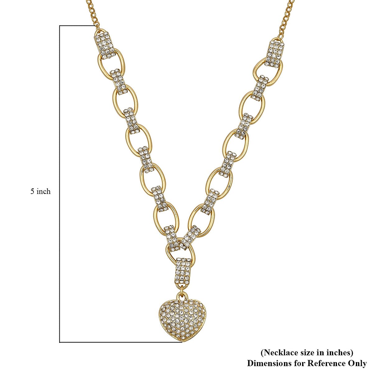 Austrian Crystal Heart Necklace 20-22 Inches in Rosetone image number 4