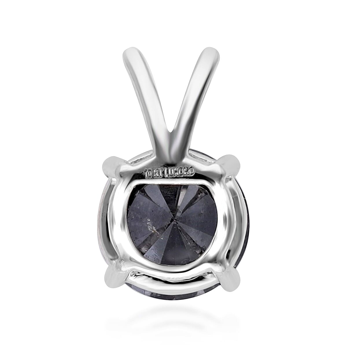 Luxoro Premium Black Diamond 3.00 ctw Solitaire Pendant in 10K White Gold image number 4
