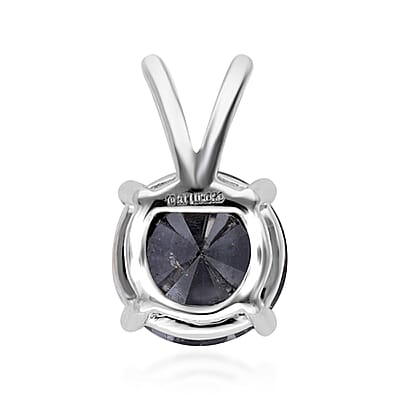Luxoro Premium Black Diamond 3.00 ctw Solitaire Pendant in 10K White Gold