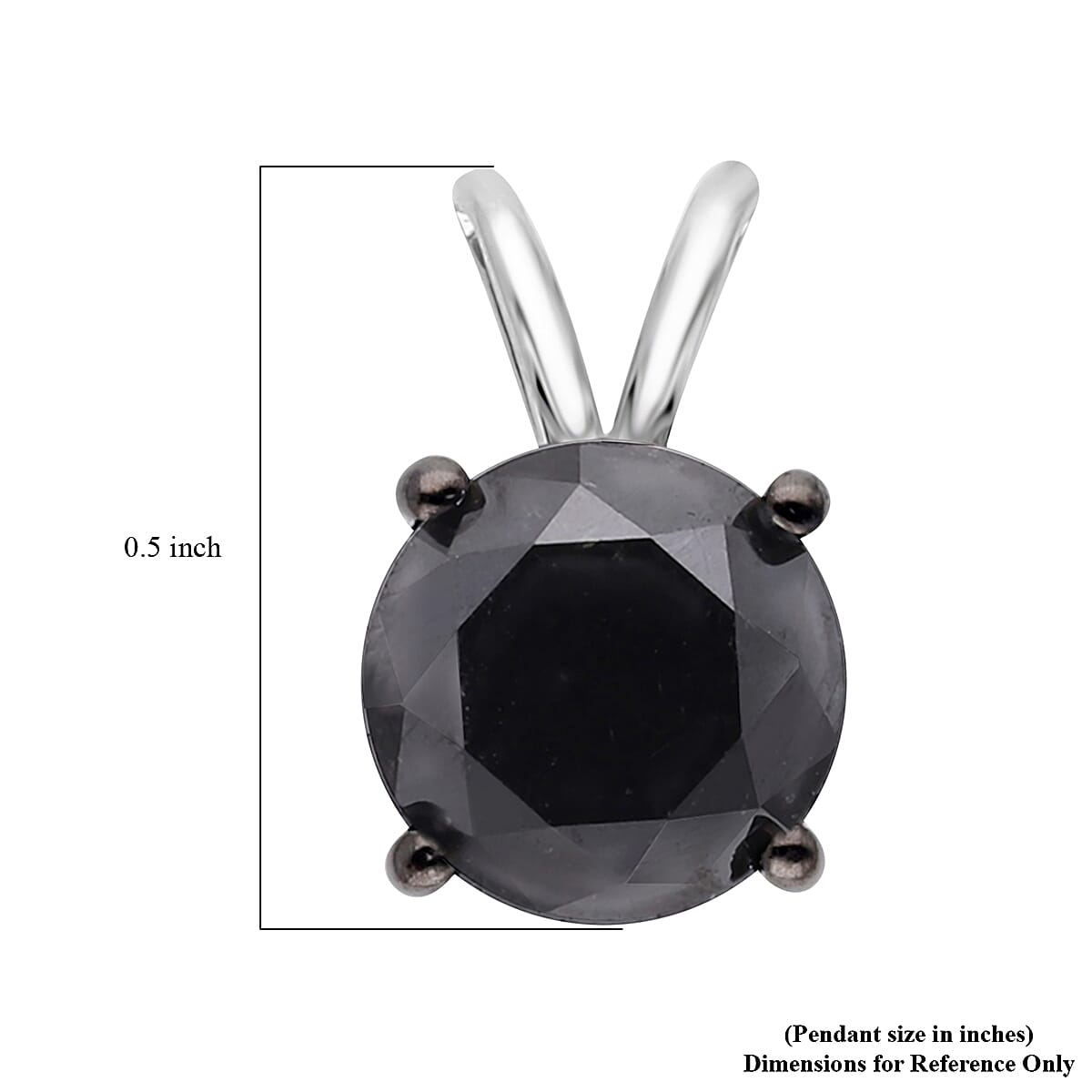 Luxoro Premium Black Diamond 3.00 ctw Solitaire Pendant in 10K White Gold image number 5