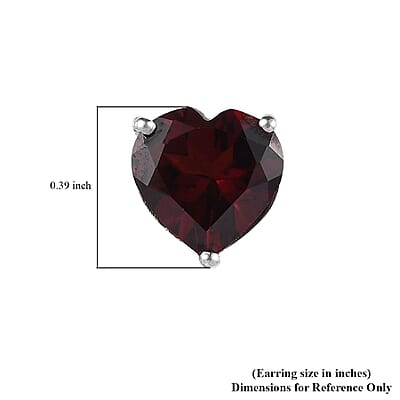 D'Joy Mozambique Garnet Lever Back Earrings in Sterling Silver, Heart , Heart Earrings, Wedding Gifts 5.50 ctw