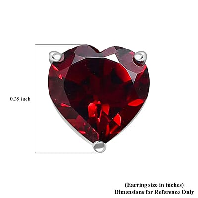 D'Joy Mozambique Garnet Lever Back Earrings in Sterling Silver, Heart , Heart Earrings, Wedding Gifts 5.50 ctw