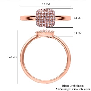 Natural Pink Diamond 0.20 ctw Cluster Ring in Vermeil Rose Gold Over Sterling Silver (Size 11.5)