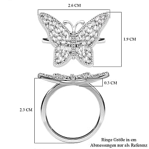 Diamond 0.33 ctw Cluster Ring in Platinum Over Sterling Silver (Size 11.5)