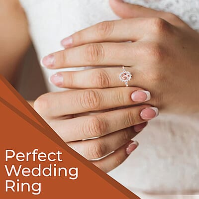 Premium Marropino Morganite Ring in Vermeil RG Over Sterling Silver, White Zircon Ring, Sunburst Ring, Wedding Ring, Engagement Ring, Promise Rings (Size 10) 1.35 ctw