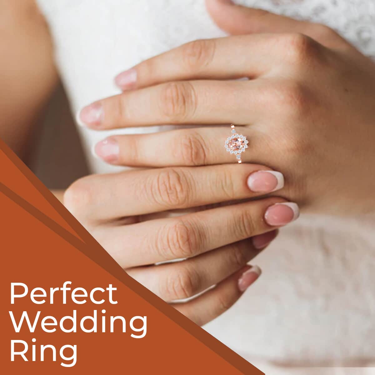 Premium Marropino Morganite Ring in Vermeil RG Over Sterling Silver, White Zircon Ring, Sunburst Ring, Wedding Ring, Engagement Ring, Promise Rings (Size 10) 1.35 ctw image number 4