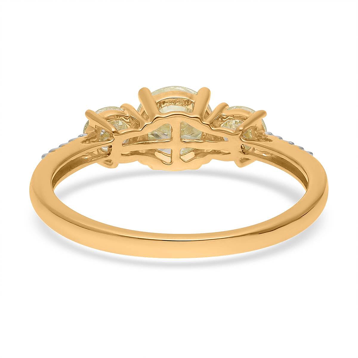 LUXORO 14K Yellow Gold Natural Yellow and White Diamond (I2-I3) Ring (Size 8.5) (2.35 g) 1.50 ctw image number 4