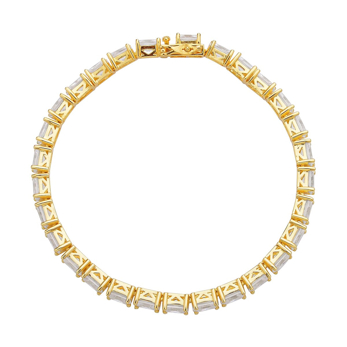 Radiant Cut Moissanite Tennis Bracelet in Vermeil Yellow Gold Over Sterling Silver (8.00 In) 17.50 ctw image number 2