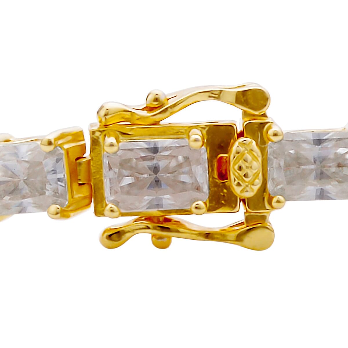 Radiant Cut Moissanite Tennis Bracelet in Vermeil Yellow Gold Over Sterling Silver (8.00 In) 17.50 ctw image number 3