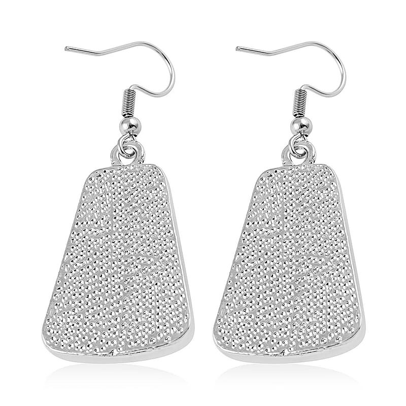 Lapis Lazuli Earrings in Silvertone and Stainless Steel 12.25 ctw