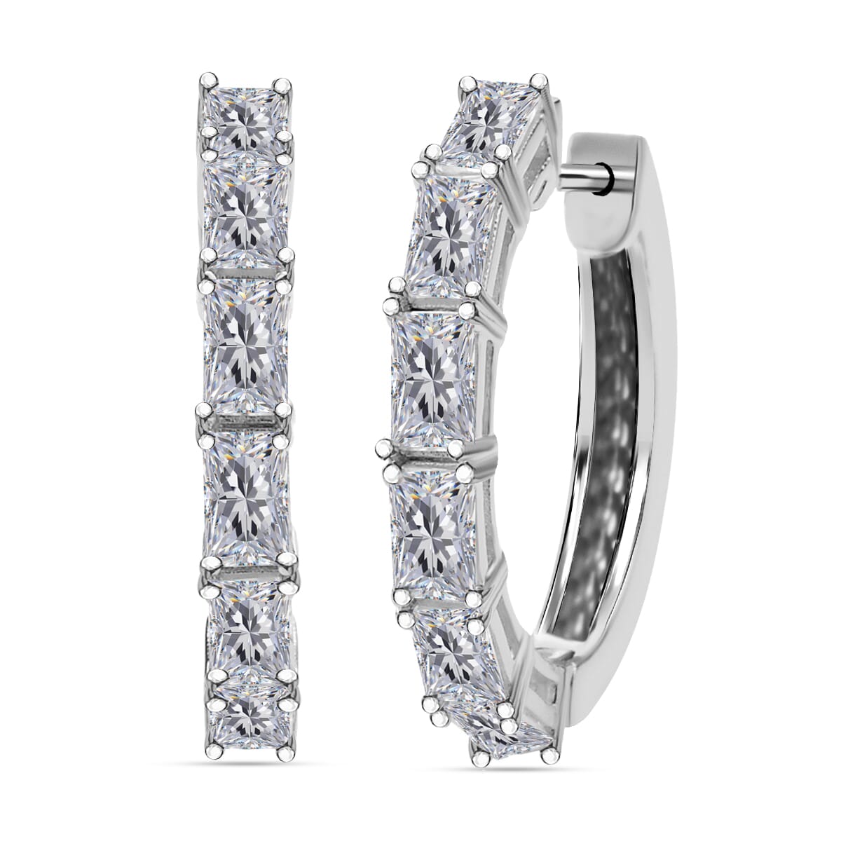 Platinum plated hot sale hoop earrings