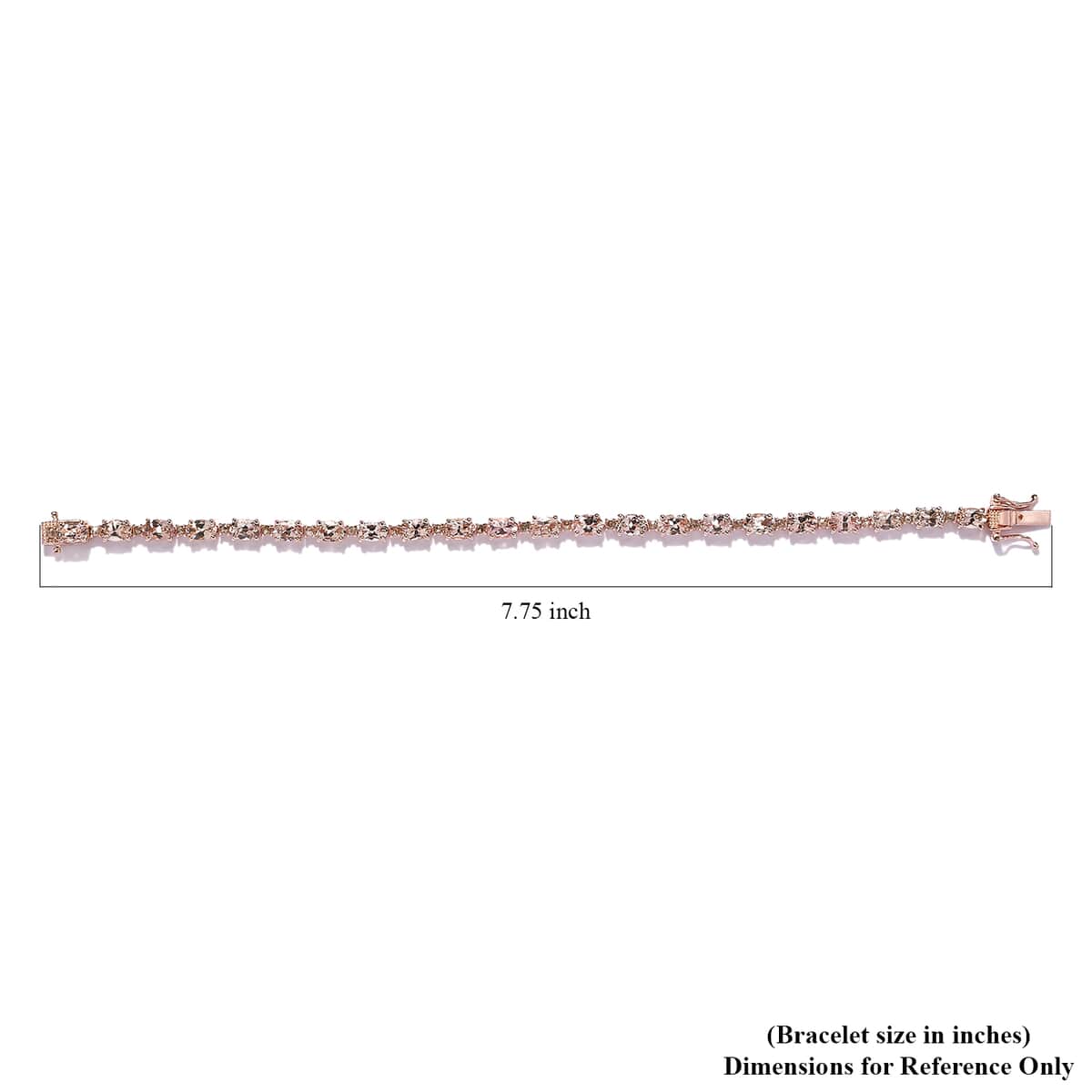 Premium Marropino Morganite and Rose Cut Natural Champagne Diamond Tennis Bracelet in Vermeil Rose Gold Over Sterling Silver (7.25 In) 9.30 Grams 10.60 ctw image number 4