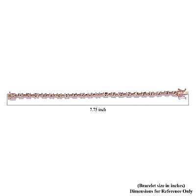 Premium Marropino Morganite and Rose Cut Natural Champagne Diamond Tennis Bracelet in Vermeil Rose Gold Over Sterling Silver (7.25 In) 10.60 ctw