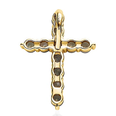 Luxoro 10K Yellow Gold Premium Narsipatnam Alexandrite Cross Pendant 0.85 ctw
