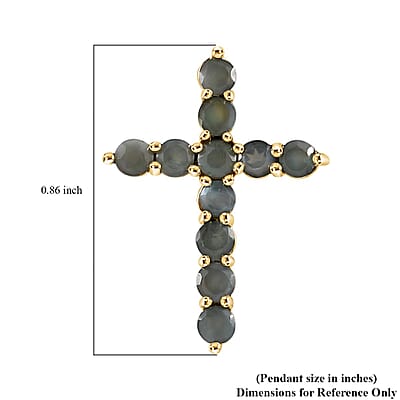 Luxoro 10K Yellow Gold Premium Narsipatnam Alexandrite Cross Pendant 0.85 ctw
