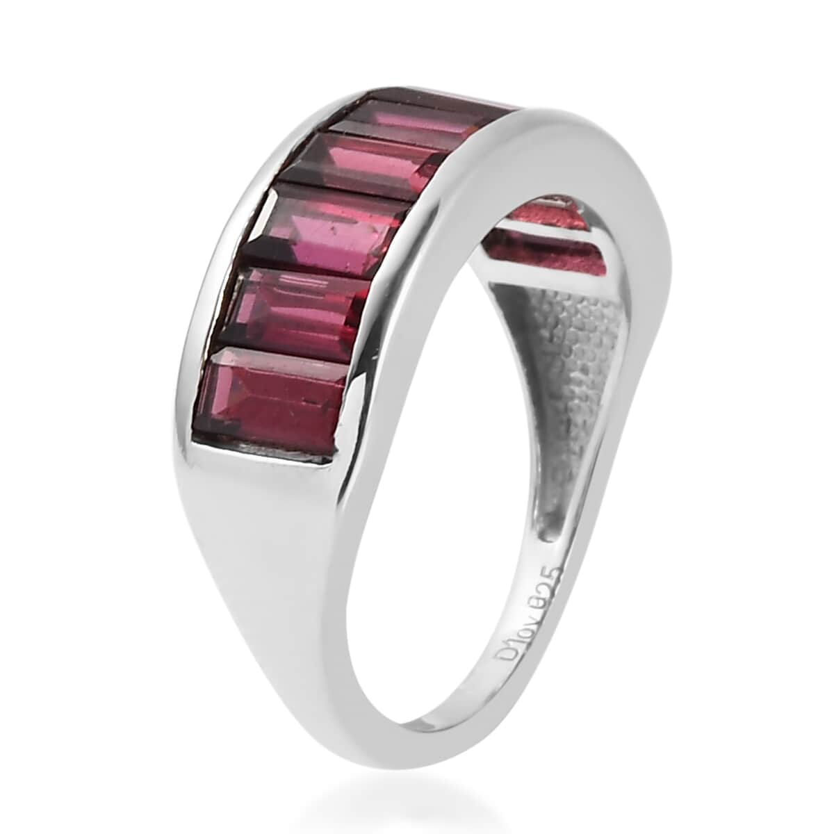 Orissa Rhodolite Garnet Half Eternity Band Ring in Platinum Over Sterling Silver (Size 10.0) 2.60 ctw image number 3