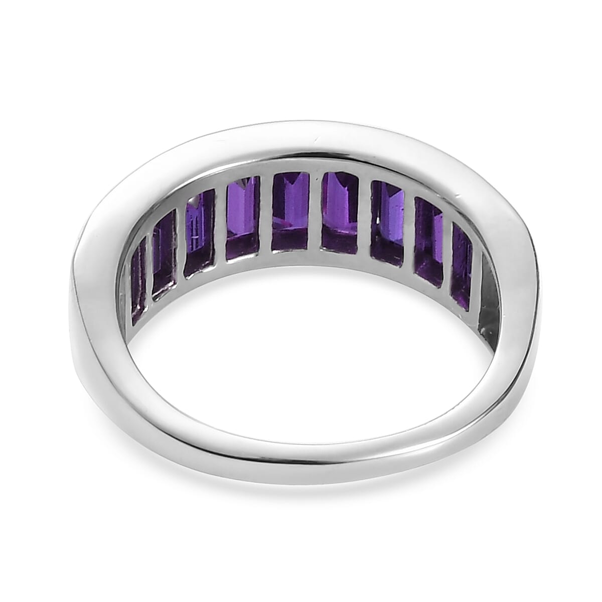Amethyst Half Eternity Band Ring in Platinum Over Sterling Silver (Size 7.0) 1.90 ctw image number 4