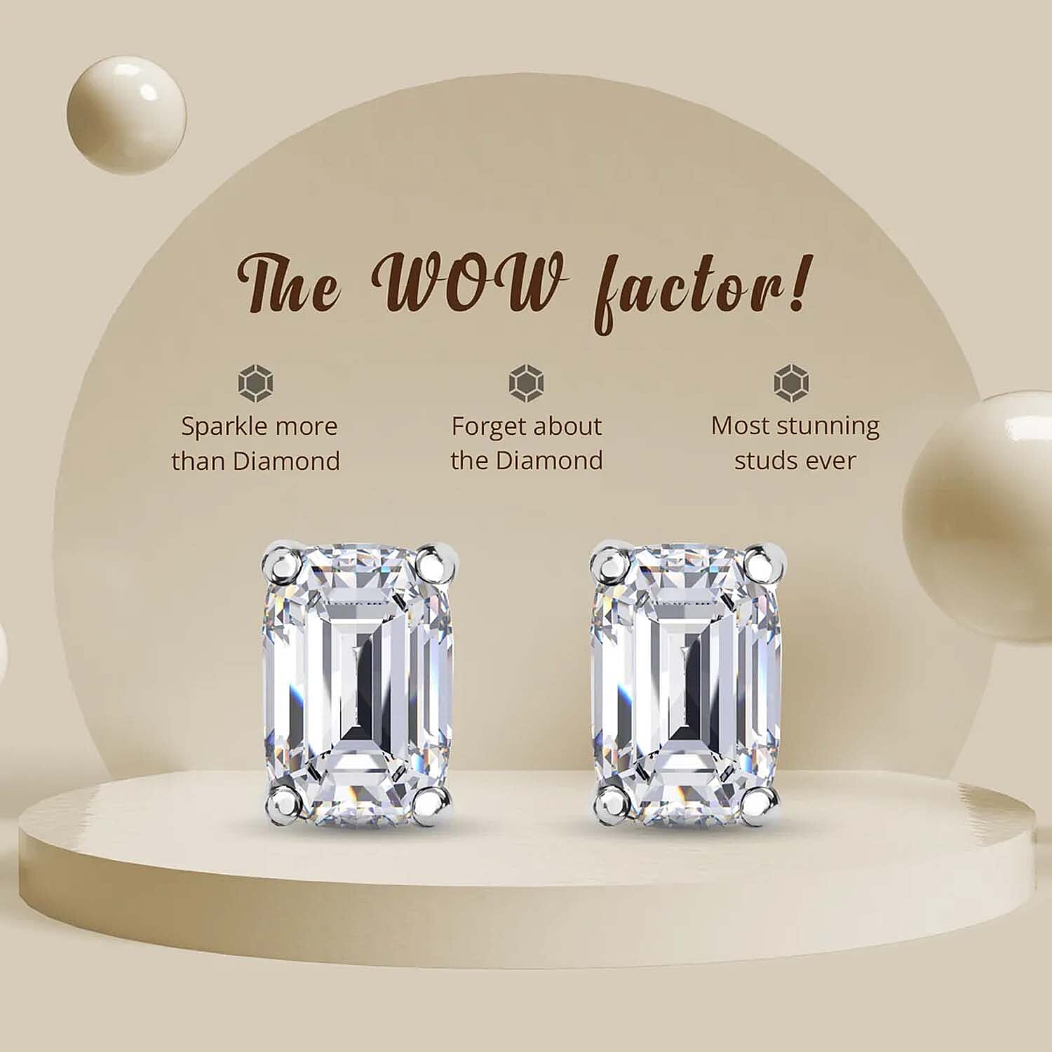 Crushed Ice Cut Moissanite 1.10 ctw Solitaire Stud Earrings in Rhodium Over Sterling Silver, Birthday Gifts For Her