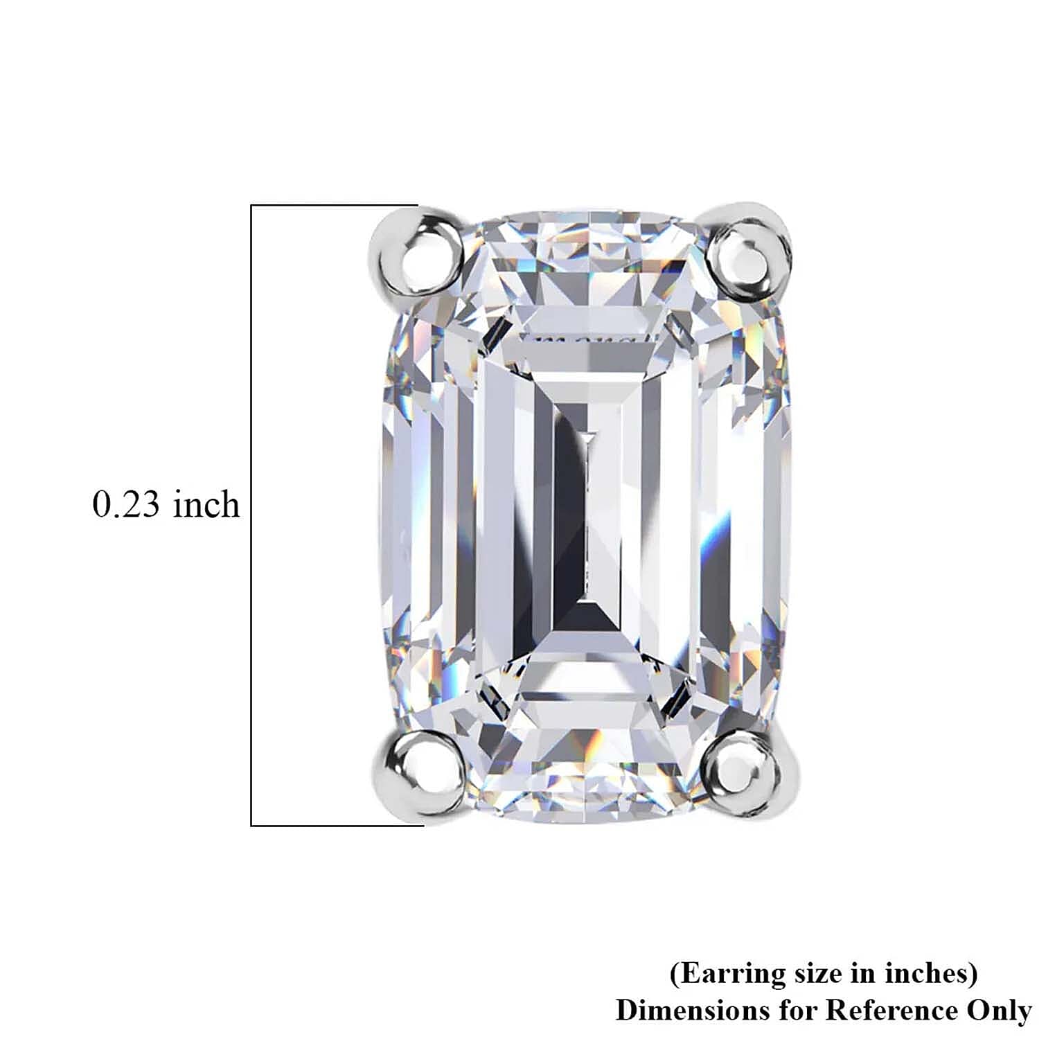 Crushed Ice Cut Moissanite 1.10 ctw Solitaire Stud Earrings in Rhodium Over Sterling Silver, Birthday Gifts For Her