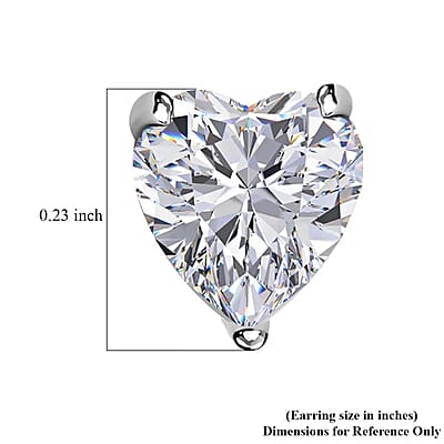 Crushed Ice Cut Moissanite 2.00 ctw Solitaire Stud Earrings in Rhodium Over Sterling Silver