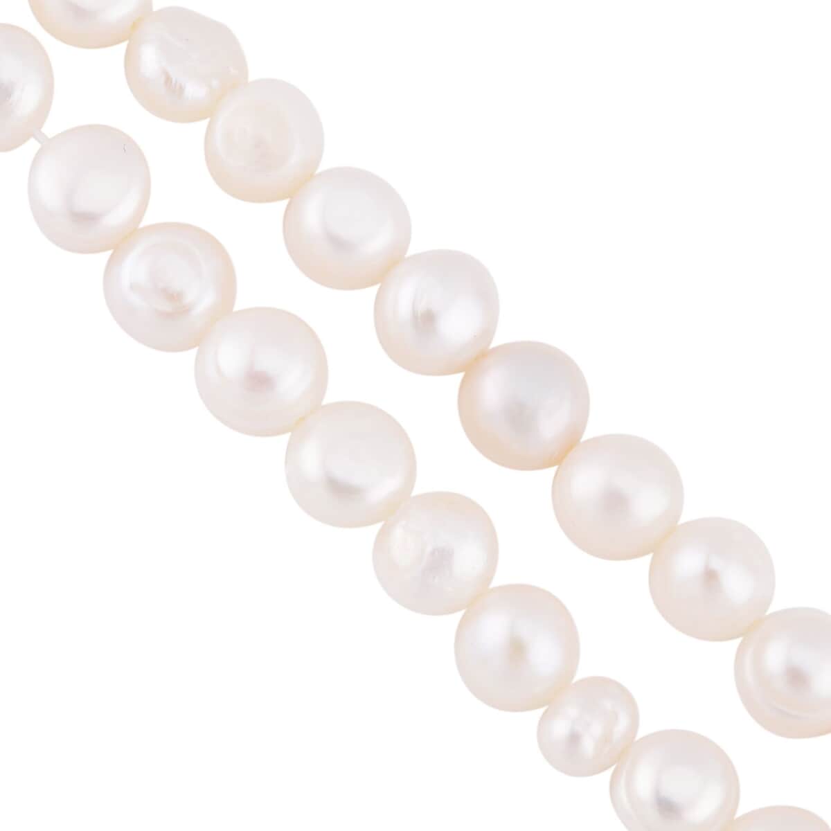 White Freshwater Pearl Bracelet in Silvertone (7.50 In) image number 2