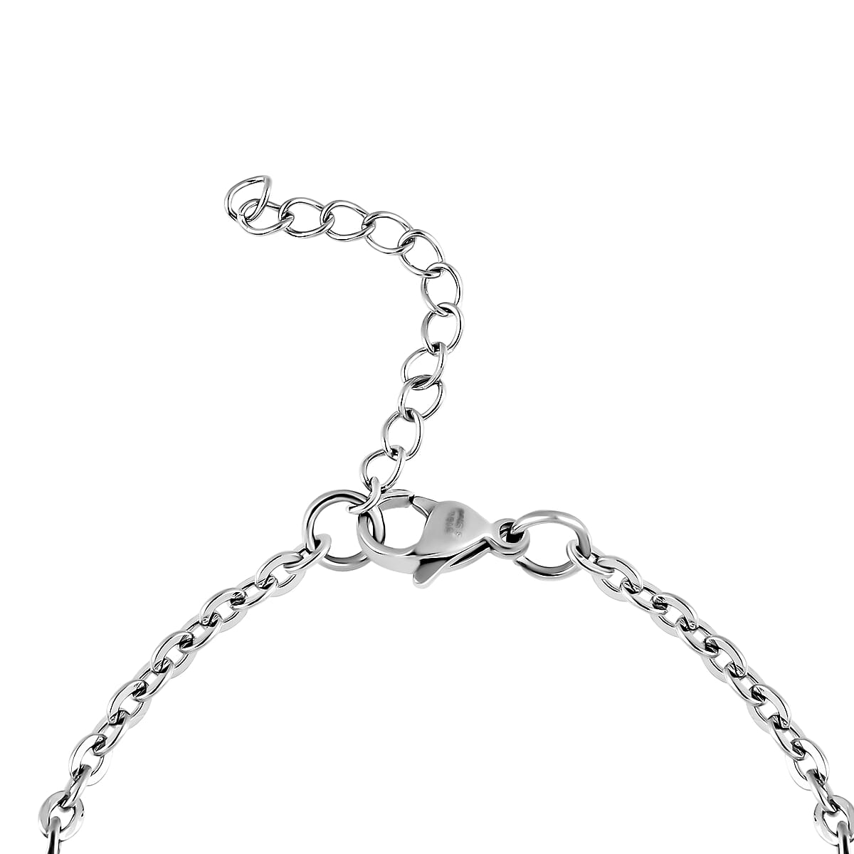 Multi Gemstone Bracelet in Stainless Steel (6.50 In) 3.00 ctw , Tarnish-Free, Waterproof, Sweat Proof Jewelry image number 3