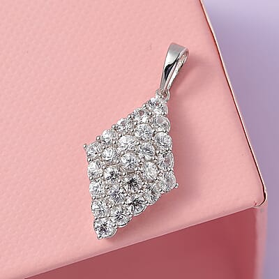 Karis White Zircon Pendant in Platinum Bond 2.40 ctw