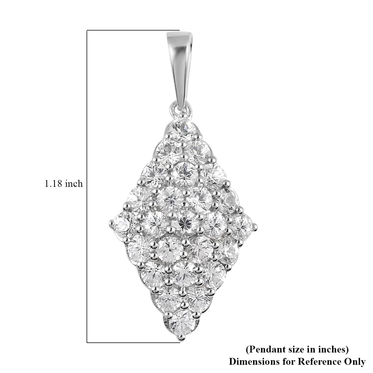 Karis White Zircon Pendant in Platinum Bond 2.40 ctw image number 5