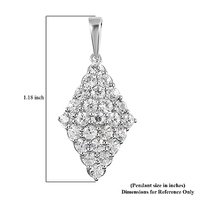 Karis White Zircon Pendant in Platinum Bond 2.40 ctw