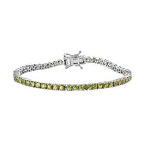 Ambanja Demantoid Garnet Tennis Bracelet in Platinum Over Sterling Silver (7.25 In) 8.60 ctw