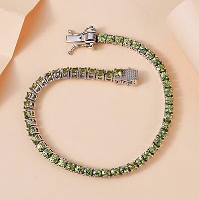 Ambanja Demantoid Garnet Tennis Bracelet in Platinum Over Sterling Silver (7.25 In) 8.60 ctw