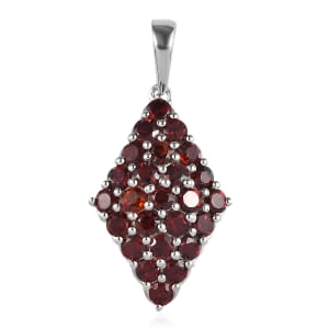 Karis Mozambique Garnet 2.15 ctw Pendant without Chain in Platinum Bond