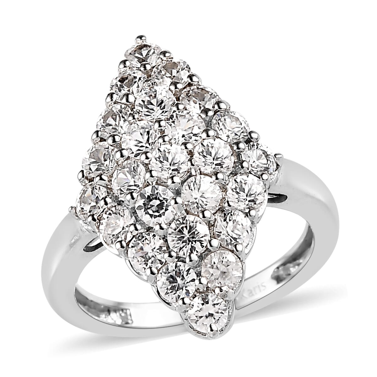 Karis White Zircon Elongated Ring in Platinum Bond (Size 10.0) 2.40 ctw image number 0