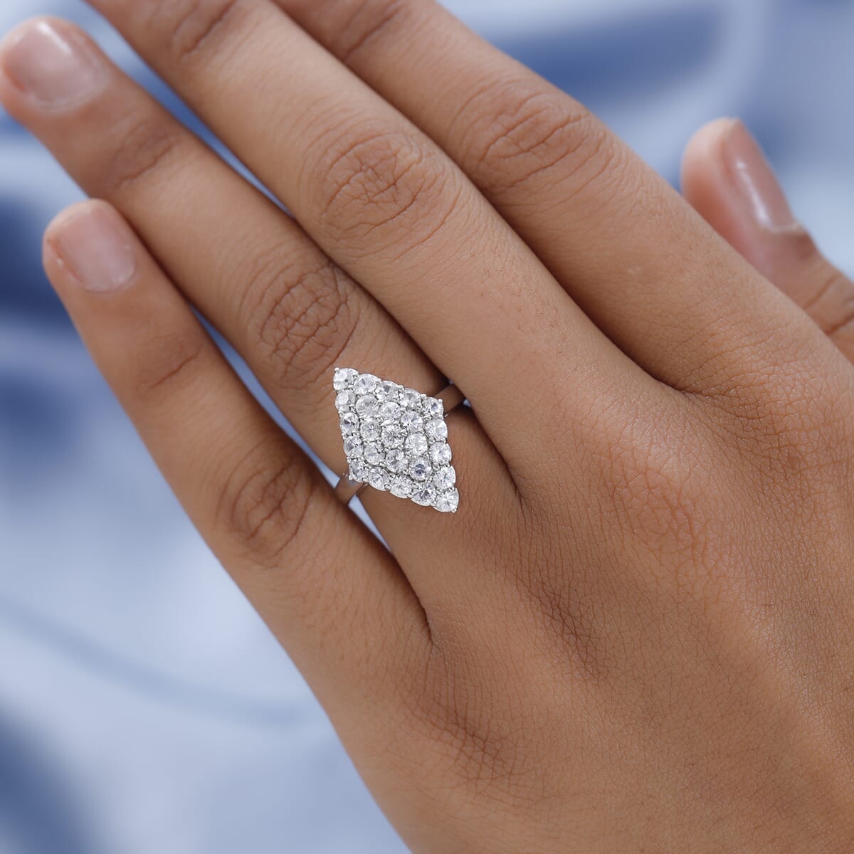Karis White Zircon Elongated Ring in Platinum Bond (Size 10.0) 2.40 ctw image number 2