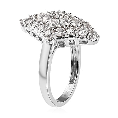 Karis White Zircon Elongated Ring in Platinum Bond (Size 10.0) 2.40 ctw