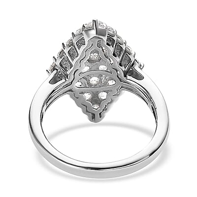 Karis White Zircon Elongated Ring in Platinum Bond (Size 10.0) 2.40 ctw