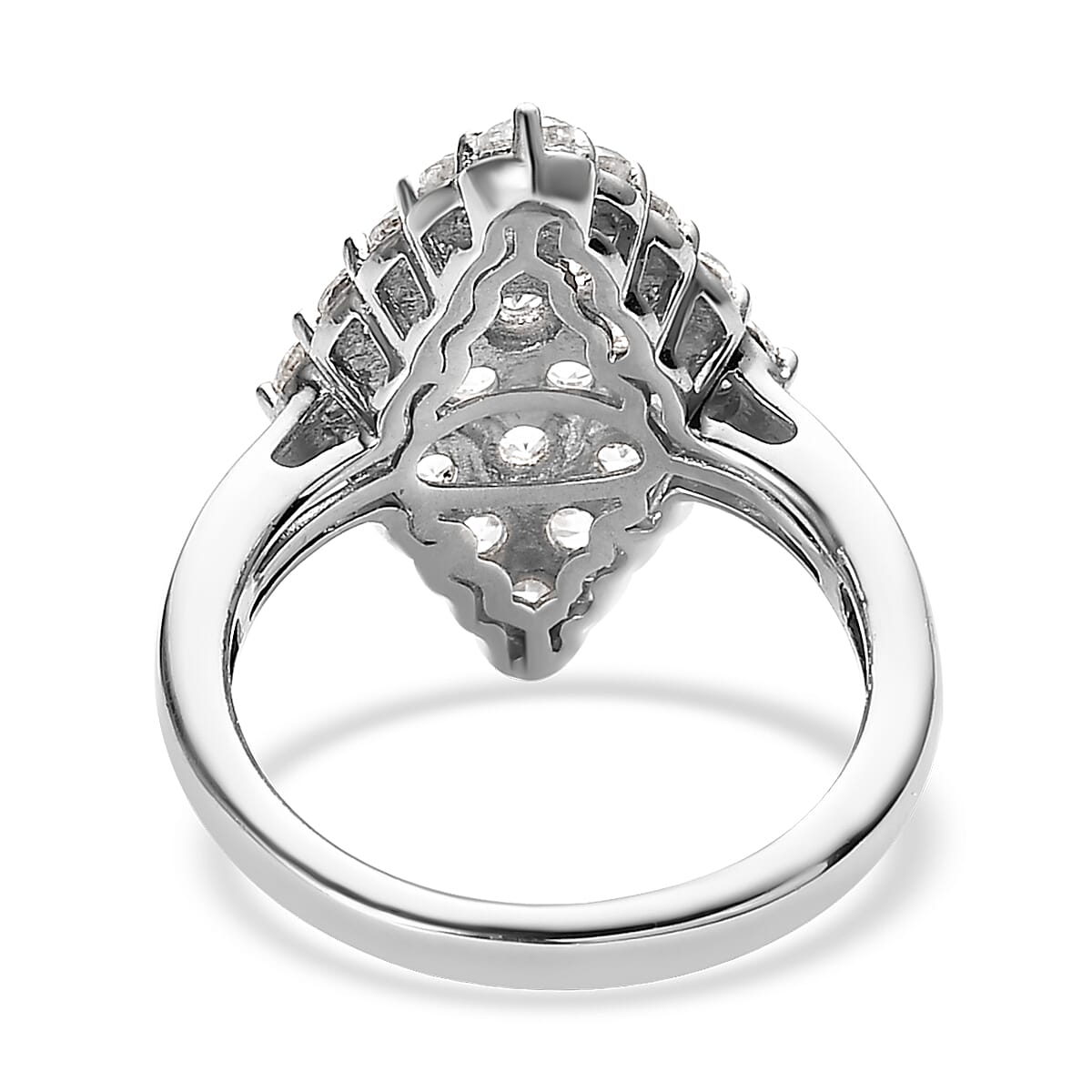 Karis White Zircon Elongated Ring in Platinum Bond (Size 7.0) 2.40 ctw image number 4