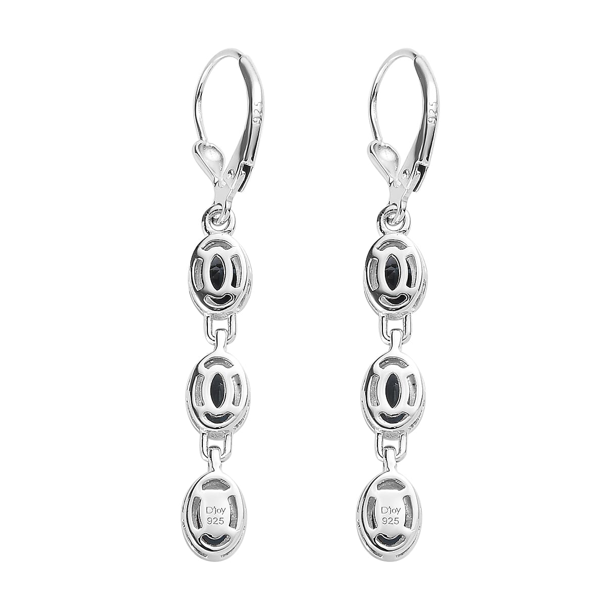 London Blue Topaz Dangling Earrings in Platinum Over Sterling Silver 3.15 ctw image number 3