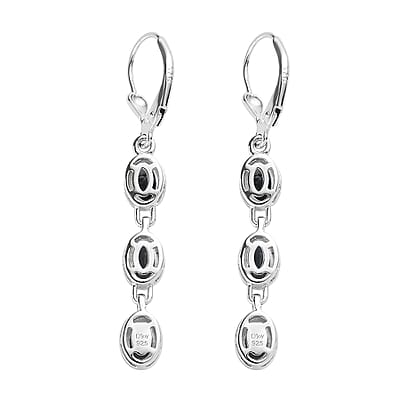 London Blue Topaz Dangling Earrings in Platinum Over Sterling Silver 3.15 ctw