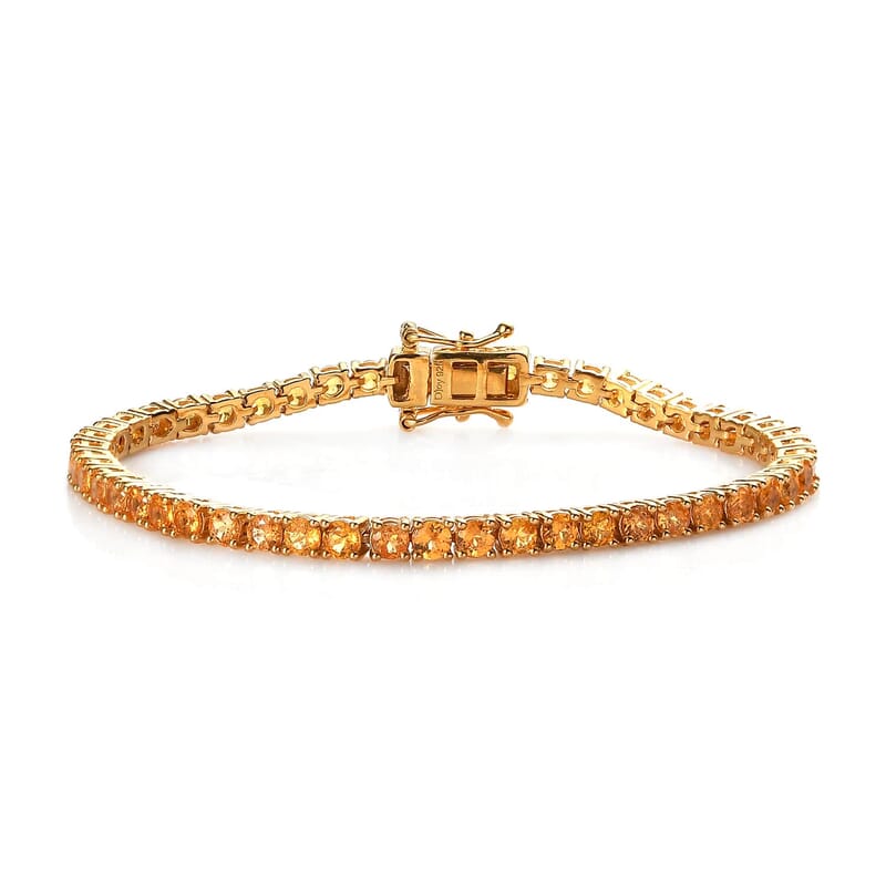 Premium Viceroy Spessartine Garnet Tennis Bracelet in Vermeil Yellow Gold Over Sterling Silver (6.50 In) 7.15 ctw
