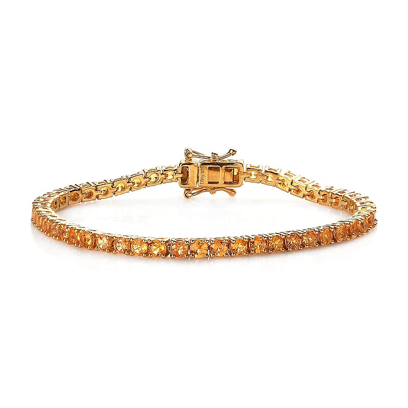 Premium Viceroy Spessartine Garnet Tennis Bracelet in Vermeil Yellow Gold Over Sterling Silver (6.50 In) 7.15 ctw
