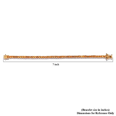 Premium Viceroy Spessartine Garnet Tennis Bracelet in Vermeil Yellow Gold Over Sterling Silver (6.50 In) 7.15 ctw