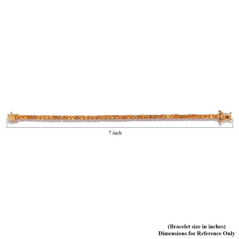 Premium Viceroy Spessartine Garnet Tennis Bracelet in Vermeil Yellow Gold Over Sterling Silver (6.50 In) 7.15 ctw