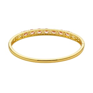 Simulated Champagne Diamond Bangle Bracelet in Goldtone (7.25 In) 13.75 ctw