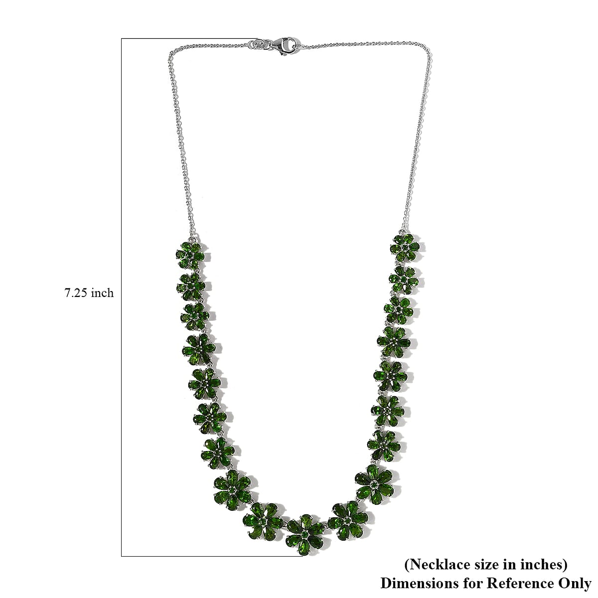 Chrome Diopside Floral Necklace 18 Inches in Platinum Over Sterling Silver 29.85 ctw image number 5