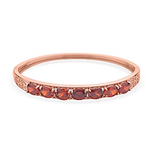 Simulated Red Diamond Bangle Bracelet in Rosetone (7.25 In) 13.75 ctw