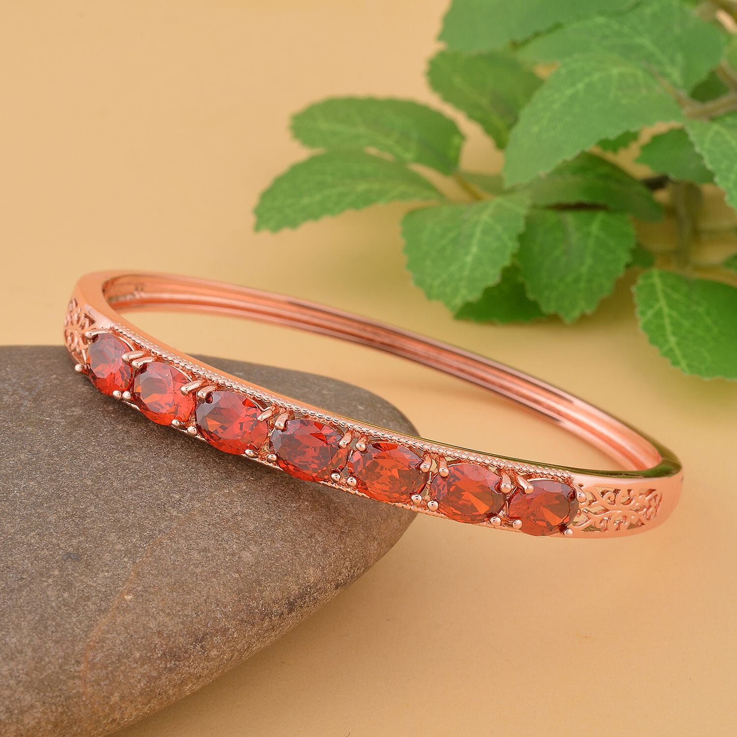 Cubic Zirconia CZ Bangle Cuff Bracelet Gift Jewelry for Women Size 7.25" Ct 13.8 - Picture 2 of 6