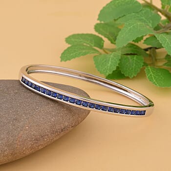 Simulated Blue Sapphire in Silvertone / 6 Inches - Product card gallery slide 2 (10176962625849)