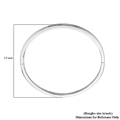 Simulated Blue Sapphire Color Diamond Bangle Bracelet in Silvertone (6.00 in) 2.85 ctw