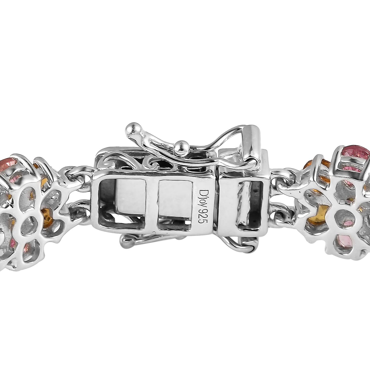 Jardin Collection Multi-Tourmaline Floral Bracelet in Platinum Over Sterling Silver (7.25 In) 19.35 ctw